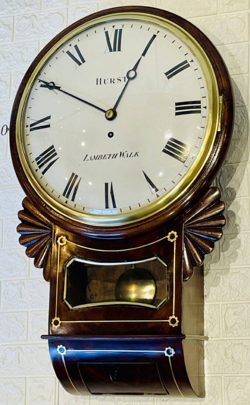 Fine London Regency Drop dial Fusee Wall Clock 2 Fine London Regency Drop dial Fusee Wall Clock 2