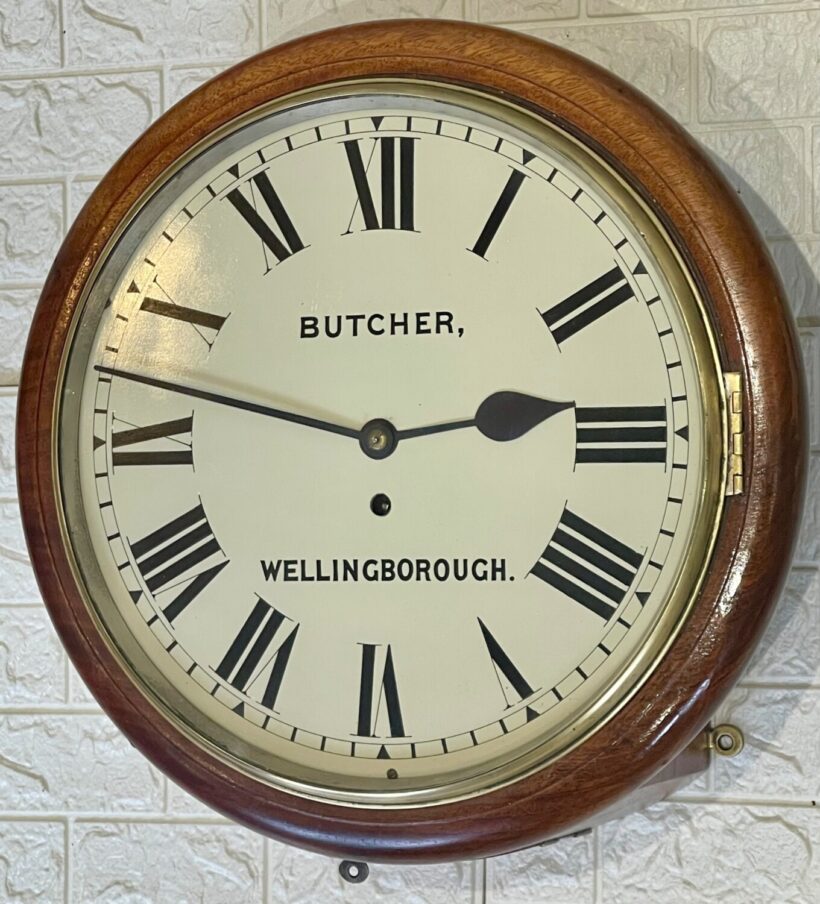 Fusee Dial Wall Clock Chain driven Oak Great Condition 2 Fusee Dial Wall Clock Chain driven Oak Great Condition 2