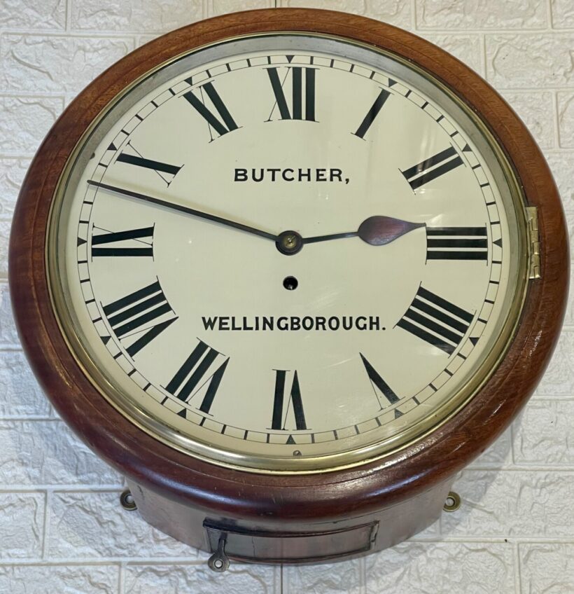 Fusee Dial Wall Clock Chain driven Oak Great Condition 3 Fusee Dial Wall Clock Chain driven Oak Great Condition 3