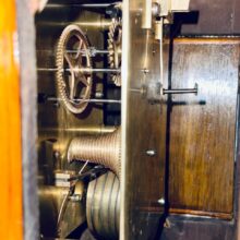 Lancs yorks Railway Oak Fusee Drop Dial Clock 7