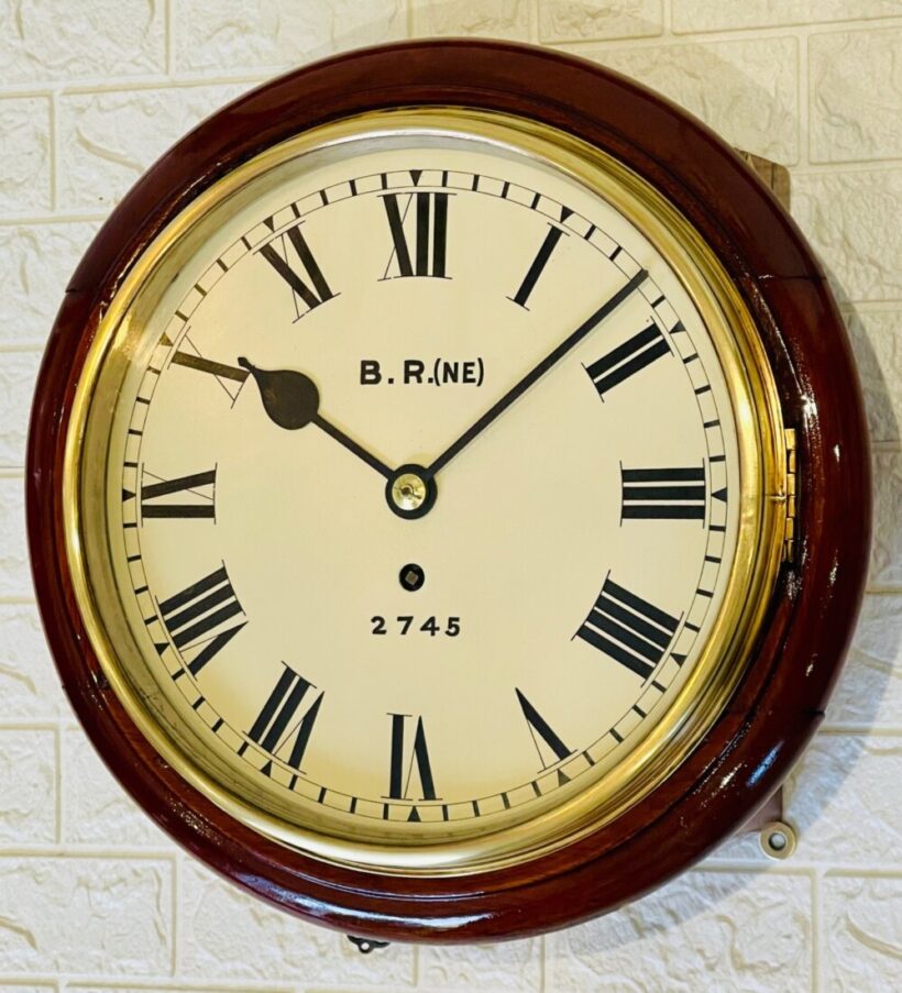 10 Inch N.e.r Fusee Dial Railway Clock History 2