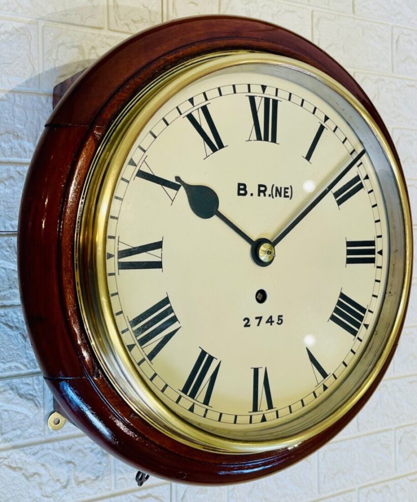 10 Inch N.e.r Fusee Dial Railway Clock History 4