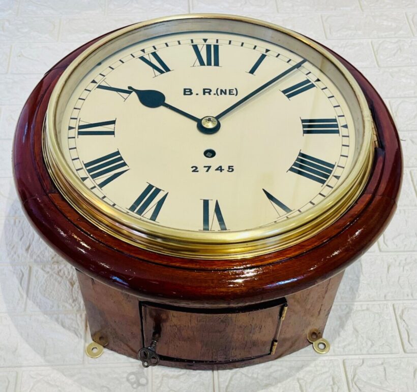 10 Inch N.e.r Fusee Dial Railway Clock History 6