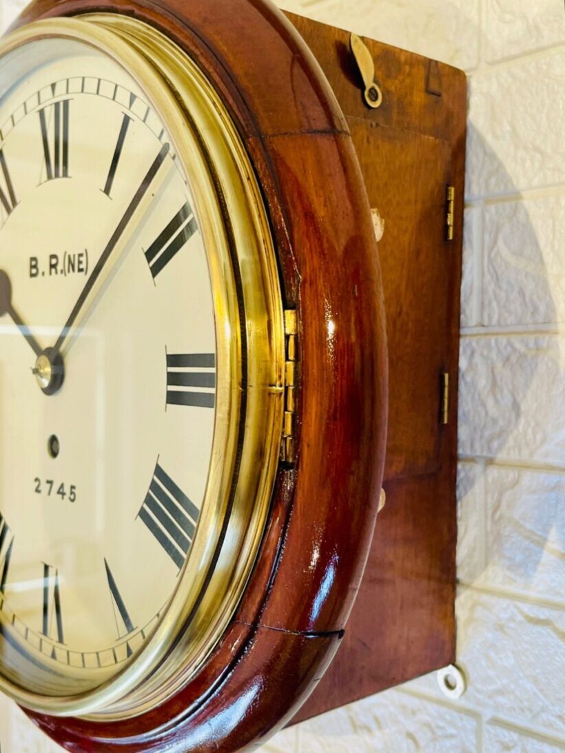 10 Inch N.e.r Fusee Dial Railway Clock History 7