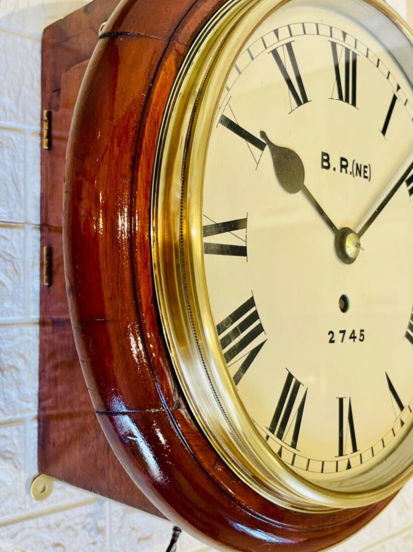 10 Inch N.e.r Fusee Dial Railway Clock History 8