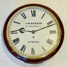 Immaculate J W Benson Fusee Dial Wall Clock 1