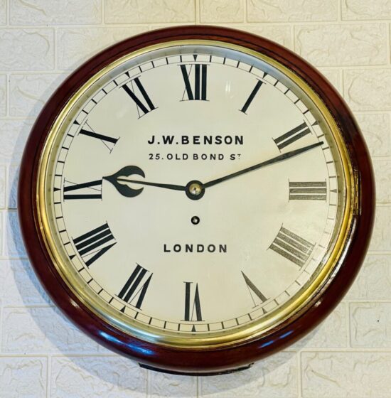 Immaculate J W Benson Fusee Dial Wall Clock 1