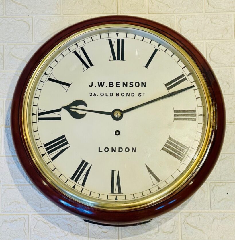 Immaculate J W Benson Fusee Dial Wall Clock 1