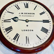 Immaculate J W Benson Fusee Dial Wall Clock 12