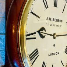 Immaculate J W Benson Fusee Dial Wall Clock 2