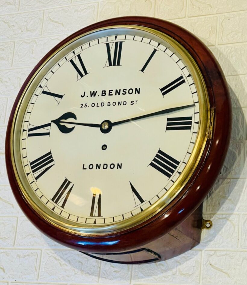 Immaculate J W Benson Fusee Dial Wall Clock 4
