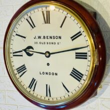 Immaculate J W Benson Fusee Dial Wall Clock 6
