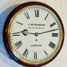 Immaculate J W Benson Fusee Dial Wall Clock 7