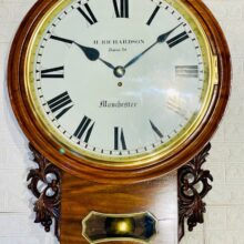 Large Oak Fusee Drop Dial Clock Magnificent 1