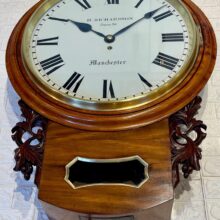 Large Oak Fusee Drop Dial Clock Magnificent 10