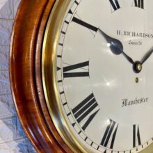 Large Oak Fusee Drop Dial Clock Magnificent 11