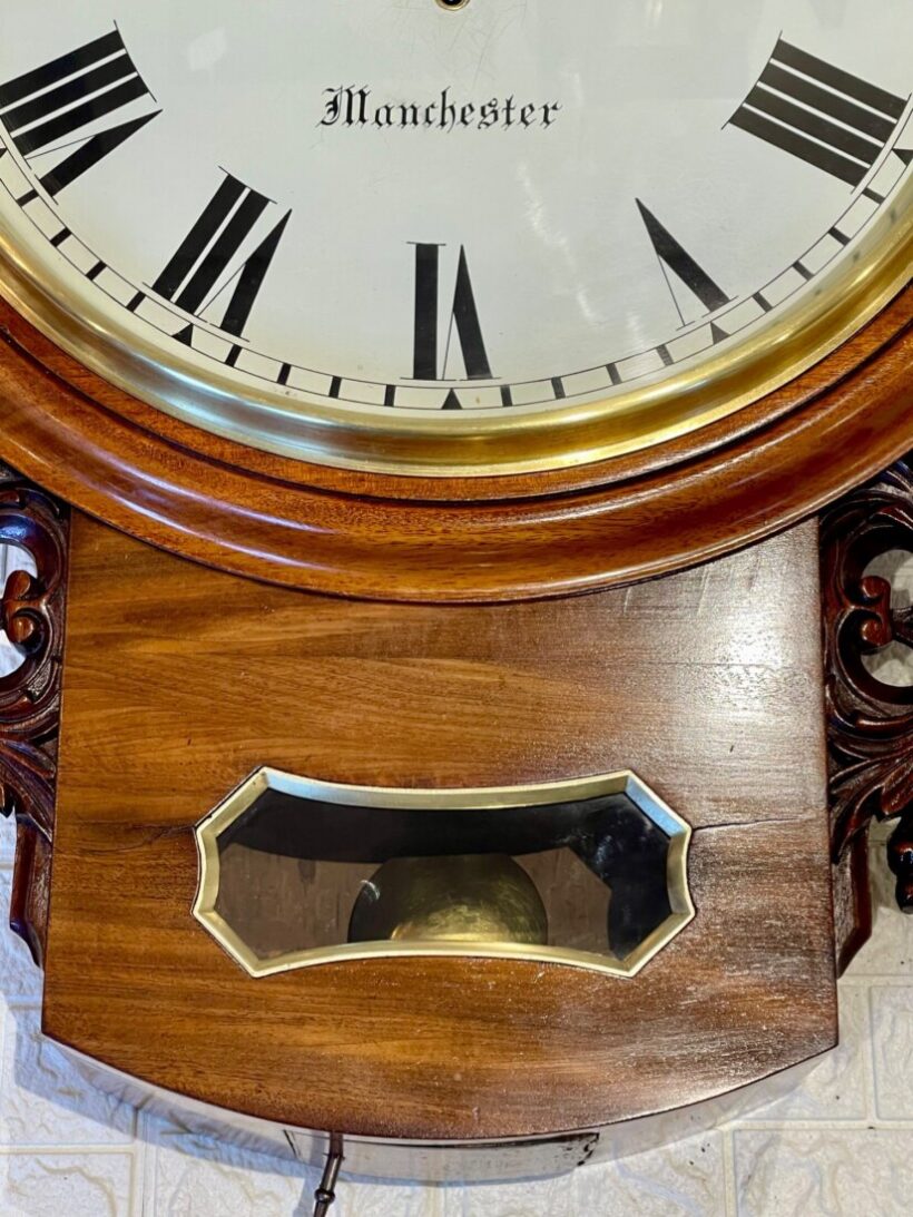 Large Oak Fusee Drop Dial Clock Magnificent 6