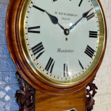 Large Oak Fusee Drop Dial Clock Magnificent 9